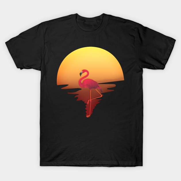 Flamingo Sunset T-Shirt by MiruMoonie